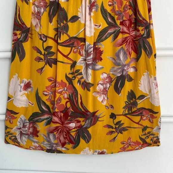 &‎ Other Stories Faux Wrap V-Neck Floral Mini Dress Yellow Size 6 - Picture 11 of 16